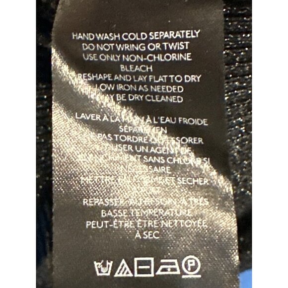 Anthropologie Black Shimmer V-Neck Knit Sweater Top Size S Made In Turkey - Picture 5 of 7